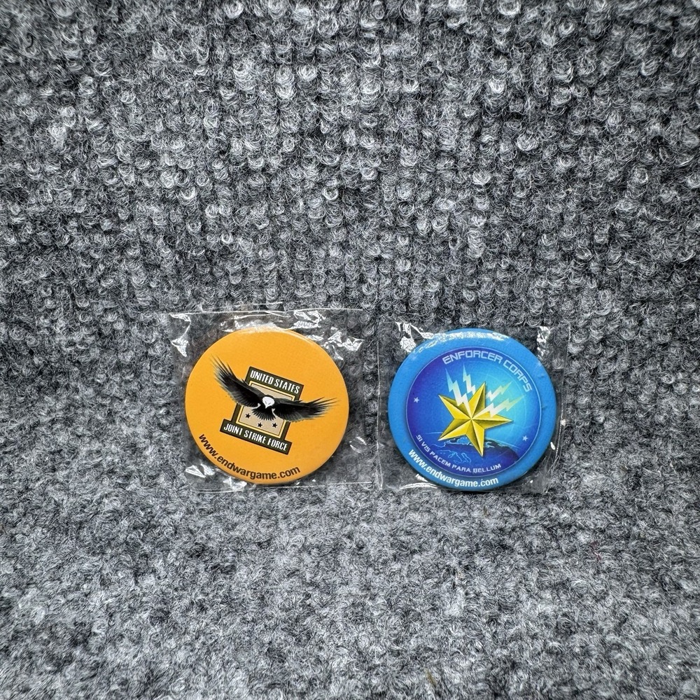 Tom Clancy's End War Pins, Joint Strike Force, Enforcer Corps NEW